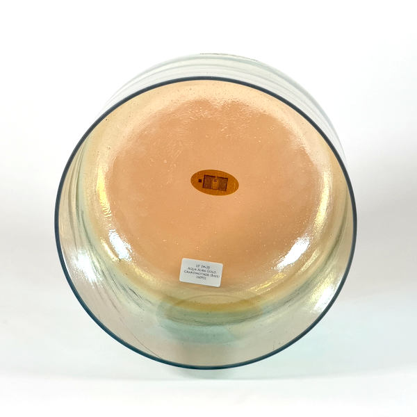 Crystal Tones® Aqua Aura Gold Grandmother Base 10" F# +20 singing bowl from Minnesota Sound Healing