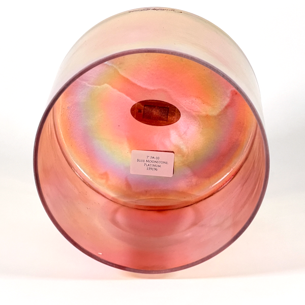 Crystal Tones® Blue Moonstone Platinum 7" F# +10 singing bowl from Minnesota Sound Healing