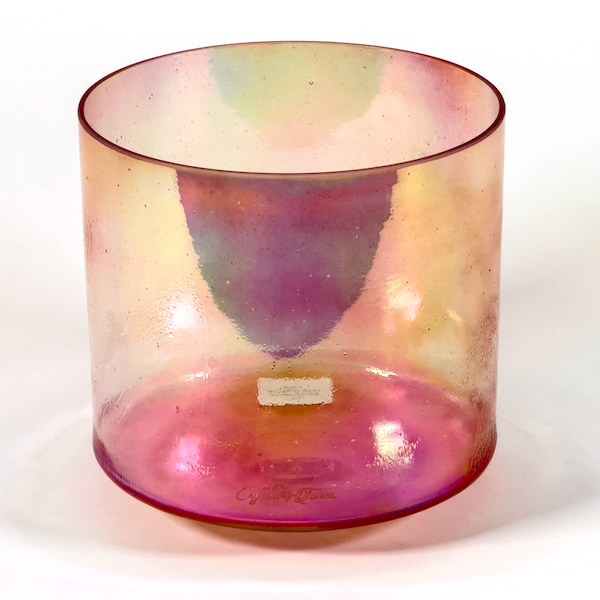 Crystal Tones® Rhodochrosite Violet Flame Aura 8" A# +5 singing bowl from Minnesota Sound Healing