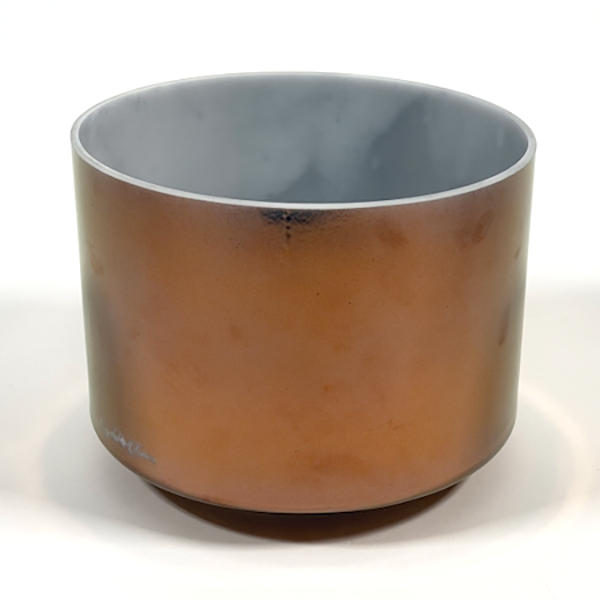 Crystal Tones® Tibetan Quartz Copper 8" D# +5 singing bowl from Minnesota Sound Healing