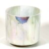 Crystal Tones® Alchemy Singing Bowl - Abalone Platinum Frosted Rim Inside 8" C# +5