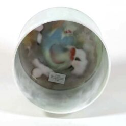 Crystal Tones® Alchemy Singing Bowl - Abalone Platinum Frosted Rim Inside 8" C# +5