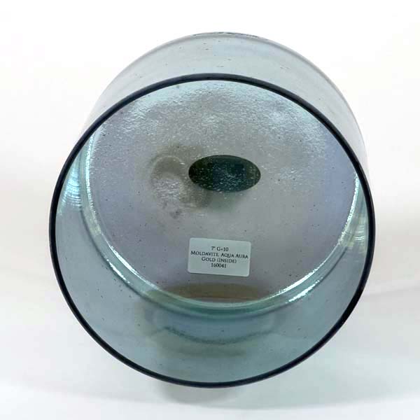 Crystal Tones® Alchemy Singing Bowl - Moldavite Aqua Aura Gold (Inside) 7" G +10